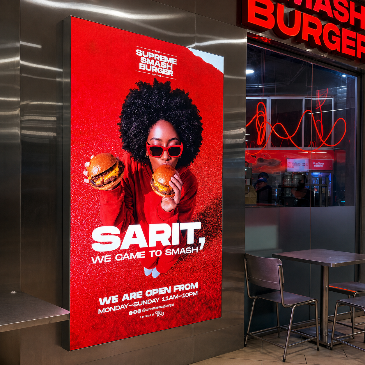 Supreme Smash Burger — Branded Retail Display